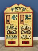Contemporary hand painted Fry's chocolate decorative wall hanging
