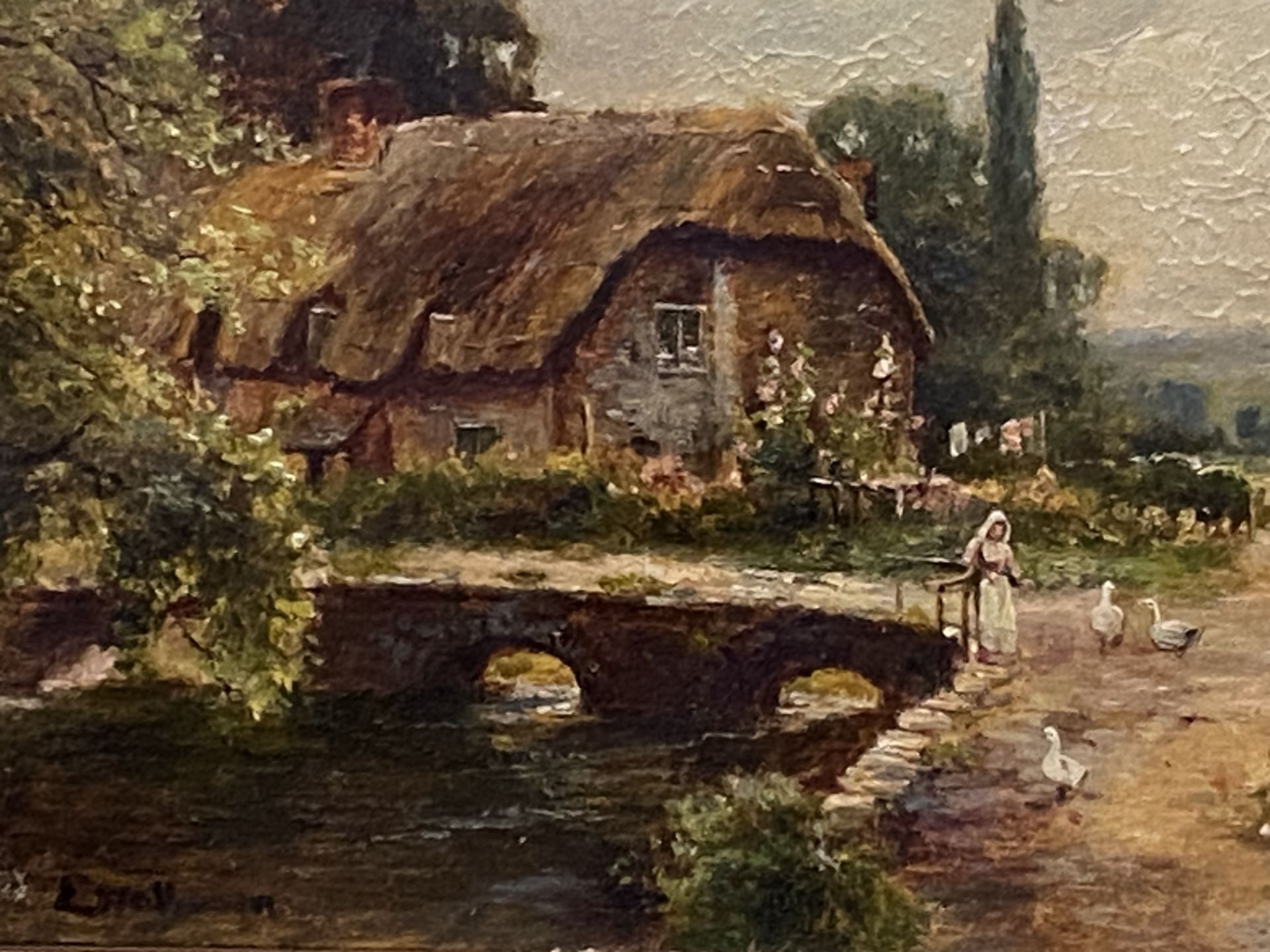 Framed oil on board of a Dorsetshire cottage - Image 3 of 4