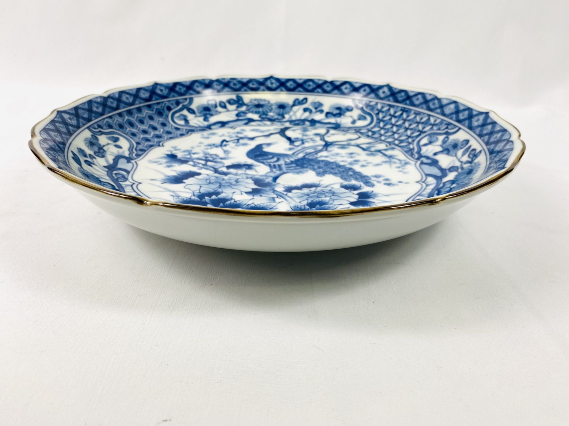 20th century Chinese blue and white dish - Image 3 of 4