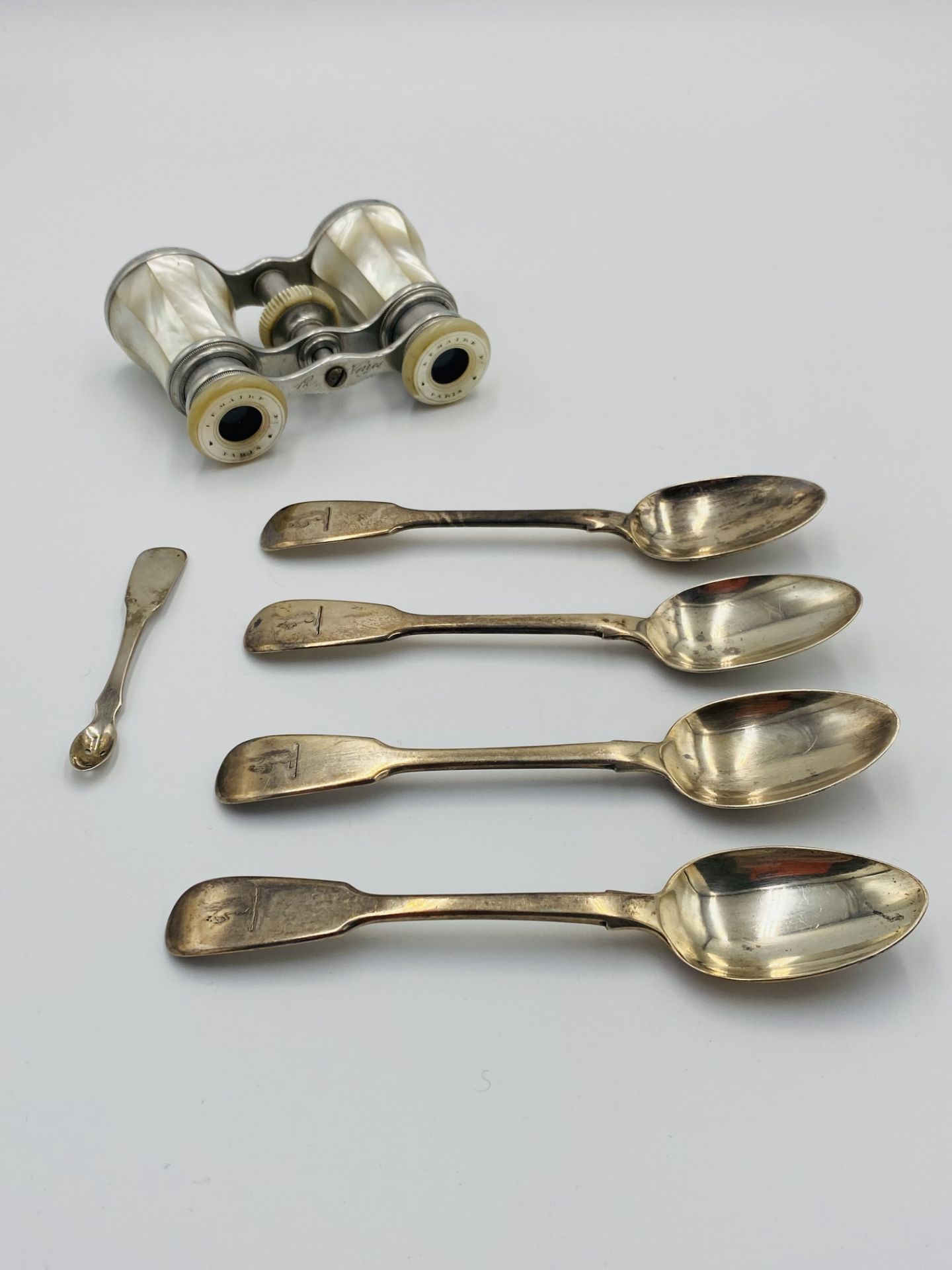 Four silver tea spoons and other items - Image 2 of 7