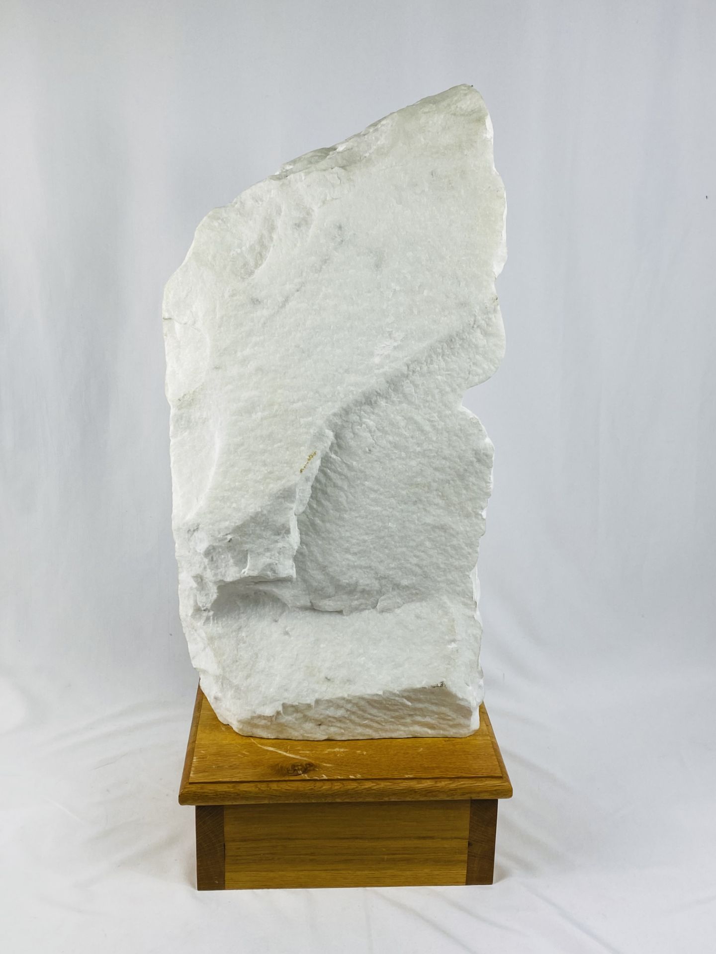 Marble sculpture of female nude torso with signature - Image 8 of 11