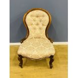 Victorian walnut spoon back ladies chair