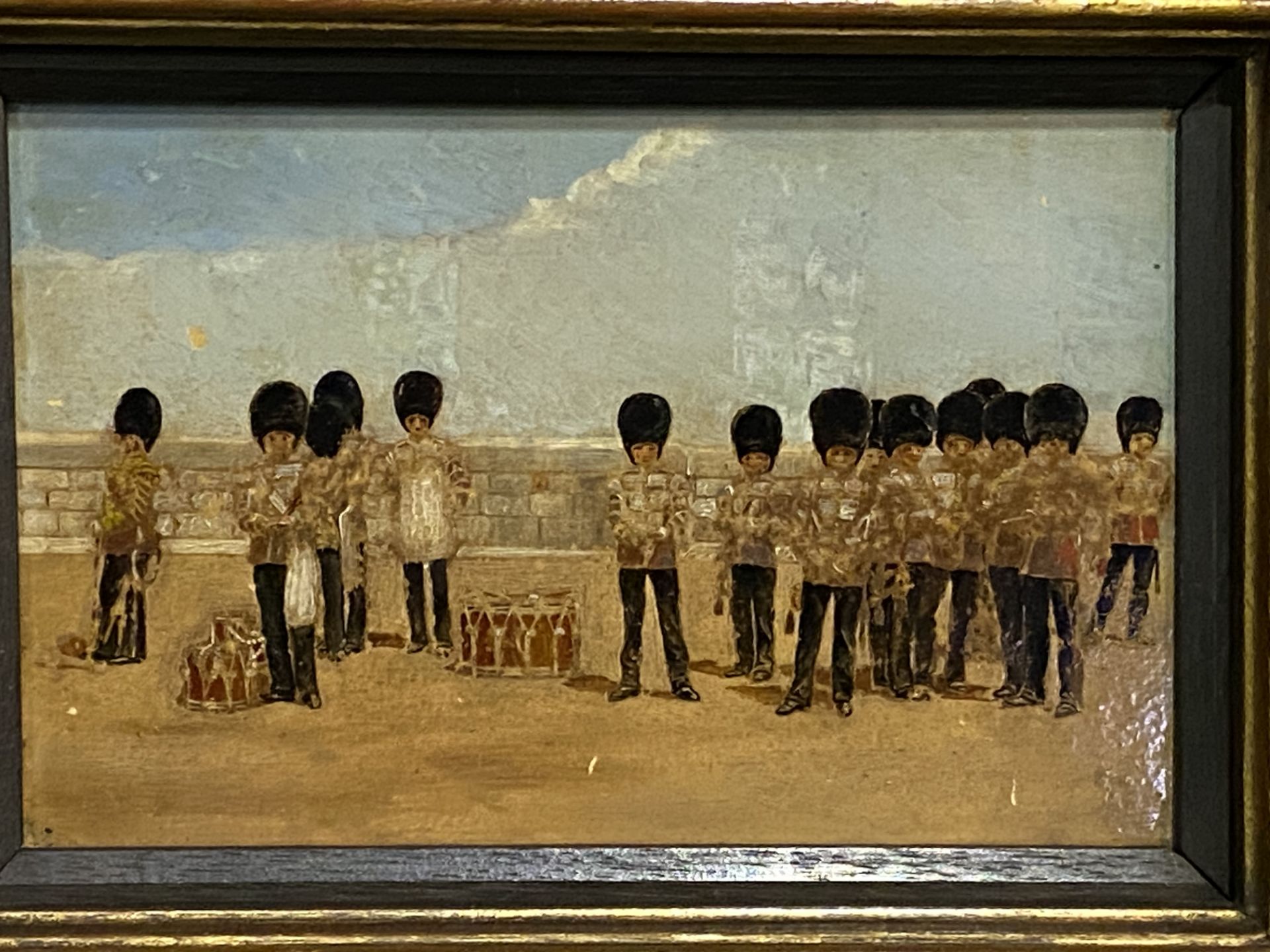 Two framed oil on panels of the Band of the Guards - Bild 4 aus 5