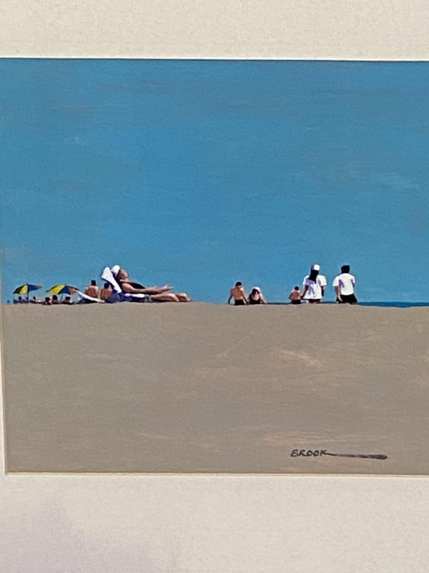 Oil on board of a beach scene, signed Brook - Image 3 of 4