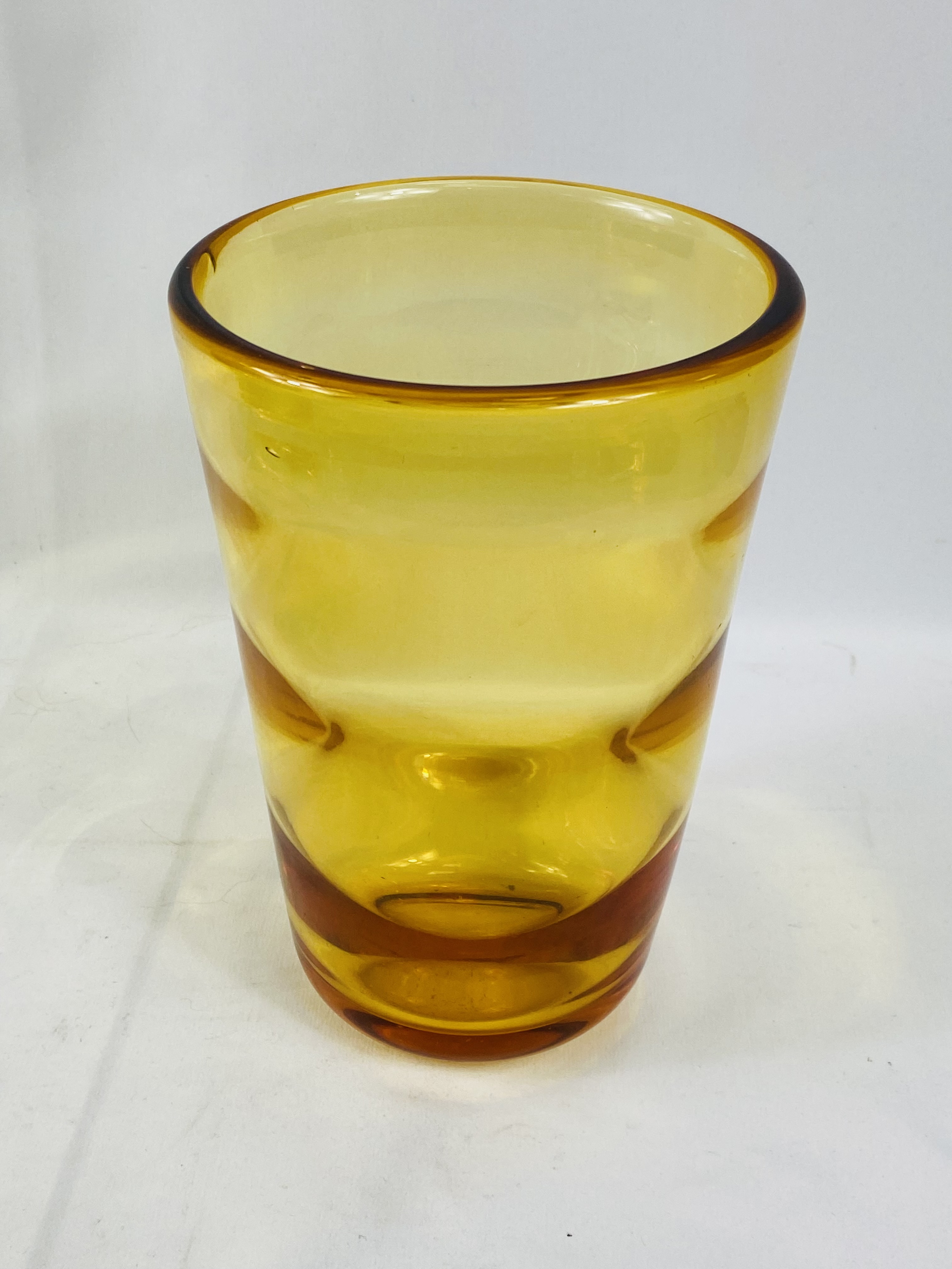 Three amber coloured Whitefriars vases - Image 5 of 5
