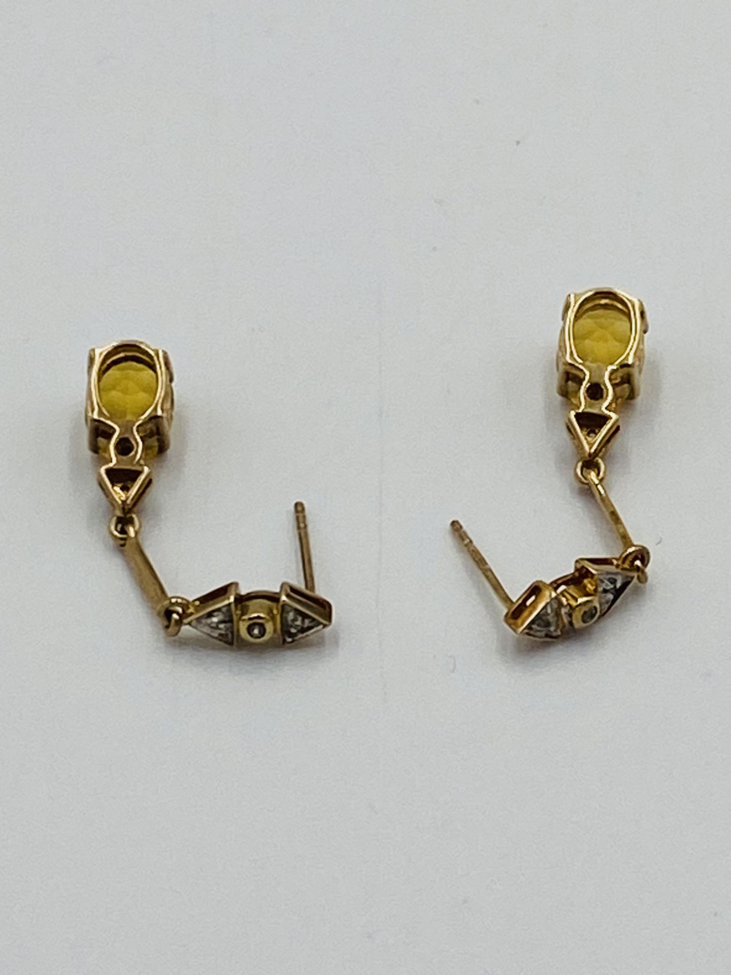 Pair of 9ct gold earrings - Bild 5 aus 6