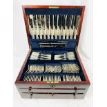 Twelve place canteen of hallmarked silver cutlery
