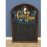 Contemporary hand painted carte du jour blackboard decorative wall hanging