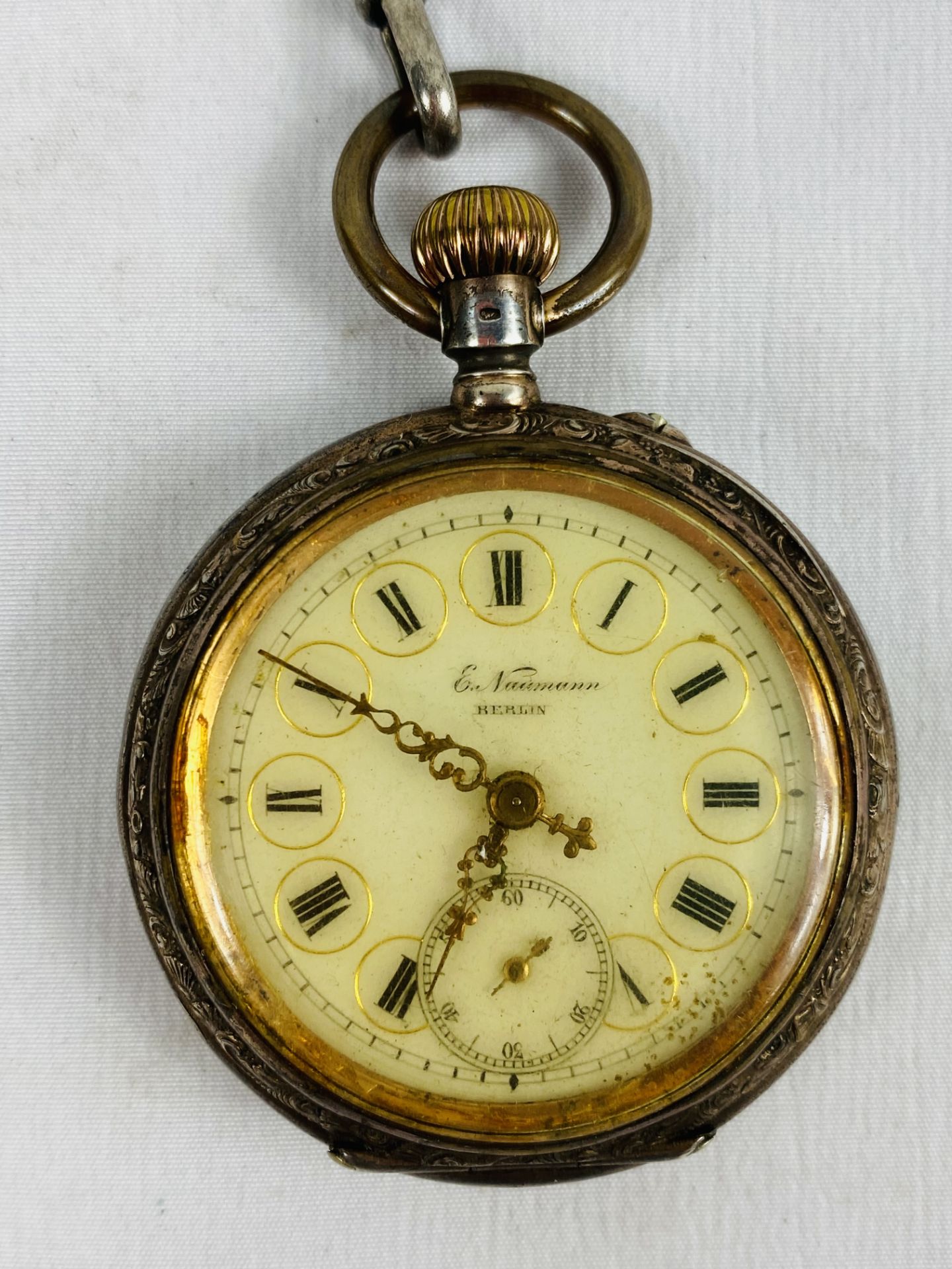 Three silver cased pocket watches, together with another - Bild 8 aus 9