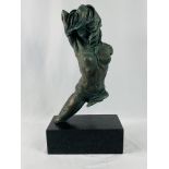 Costanzo Mongini (Italian, 1918-1981) Patinated bronze sculpture on stone base
