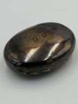 Oval silver snuff box, Birmingham 1905