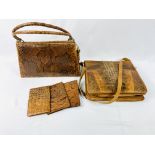 African crocodile handbag and other items. CITIES REGULATIONS APPLY TO THIS LOT.