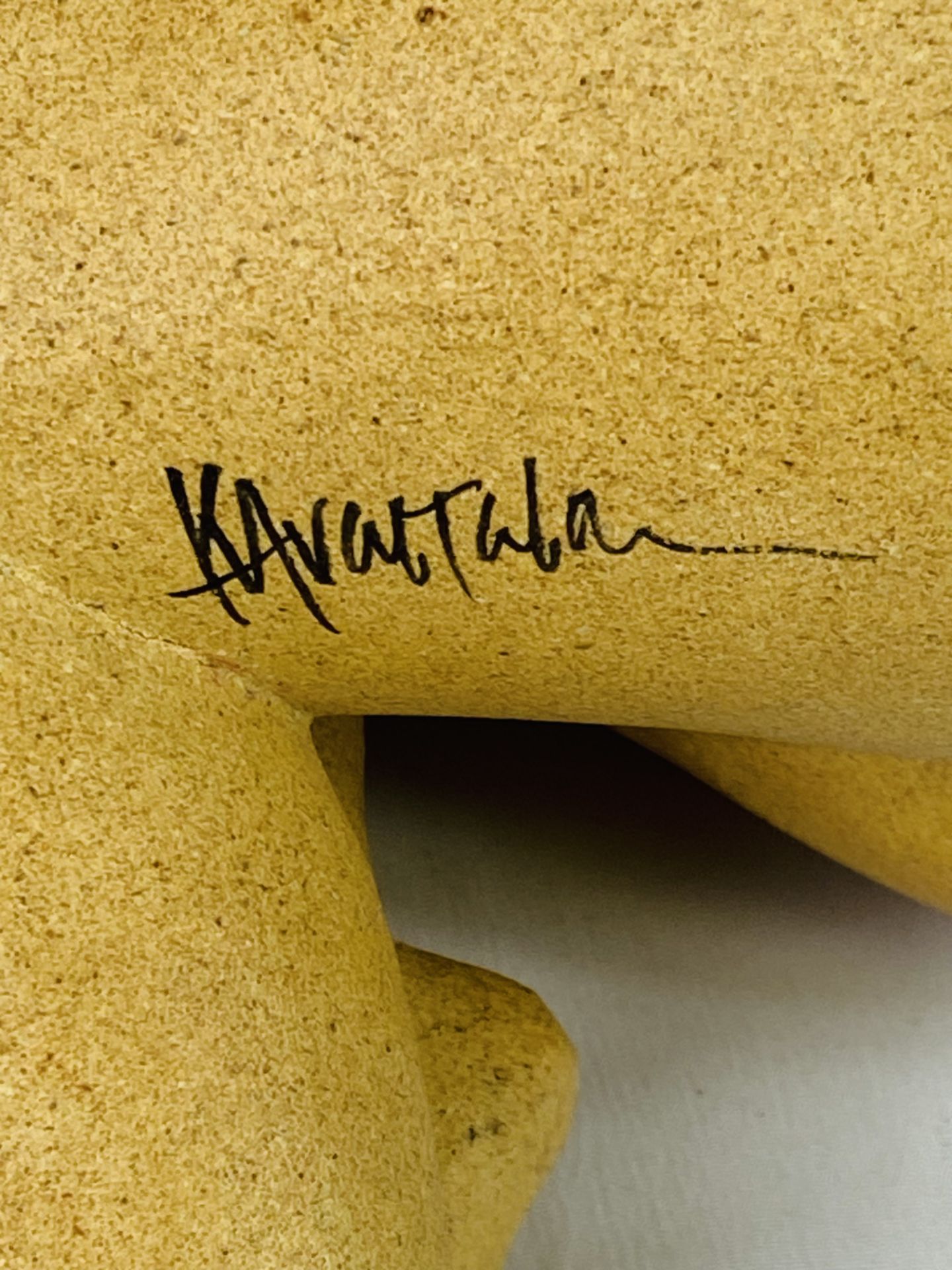 K Arastala, Stoneware seated nude female figure, signed by artist, - Image 4 of 4