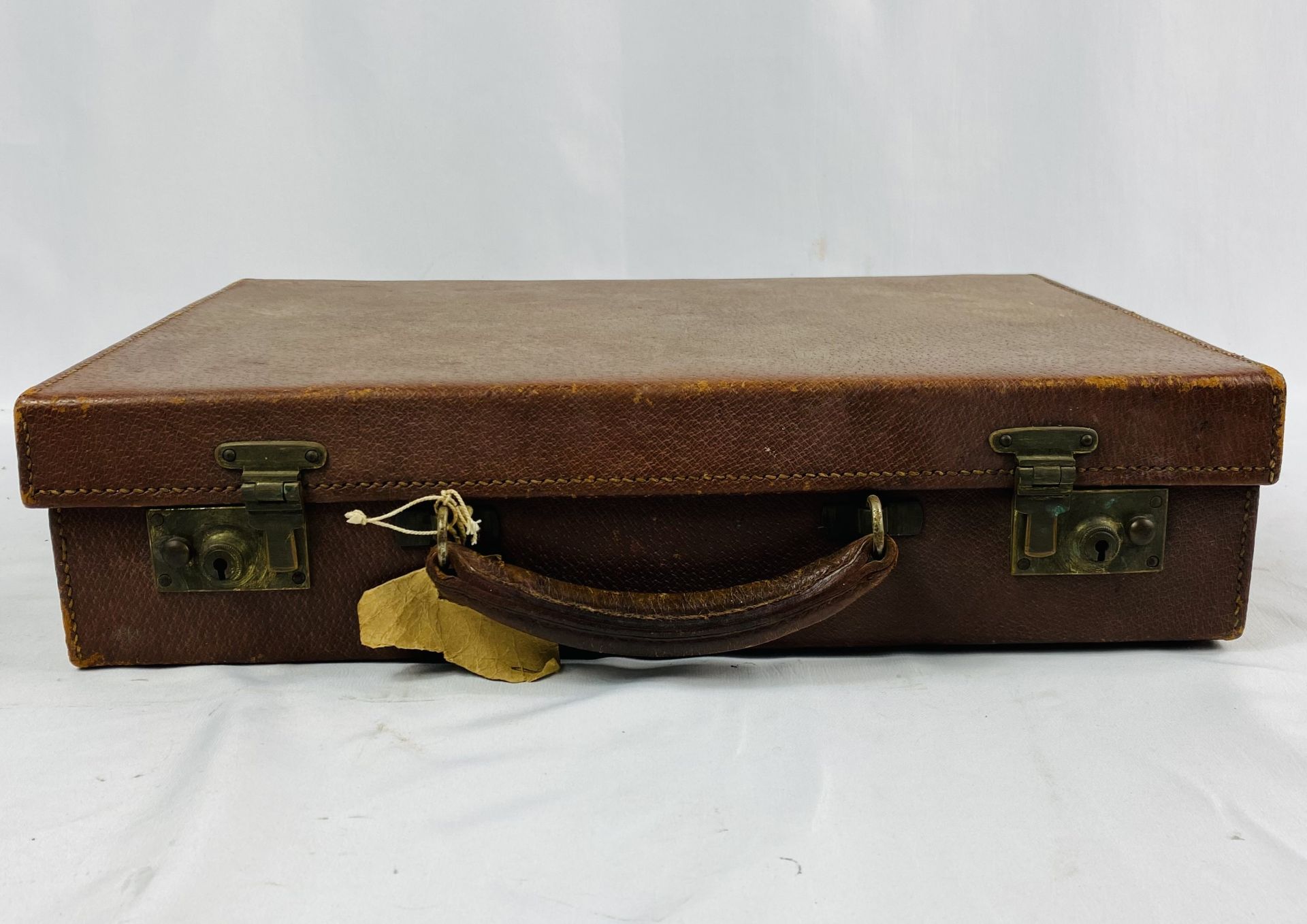 Drew & Sons pig skin attache case - Image 3 of 6