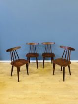 Set of four Danish mid century dining chairs