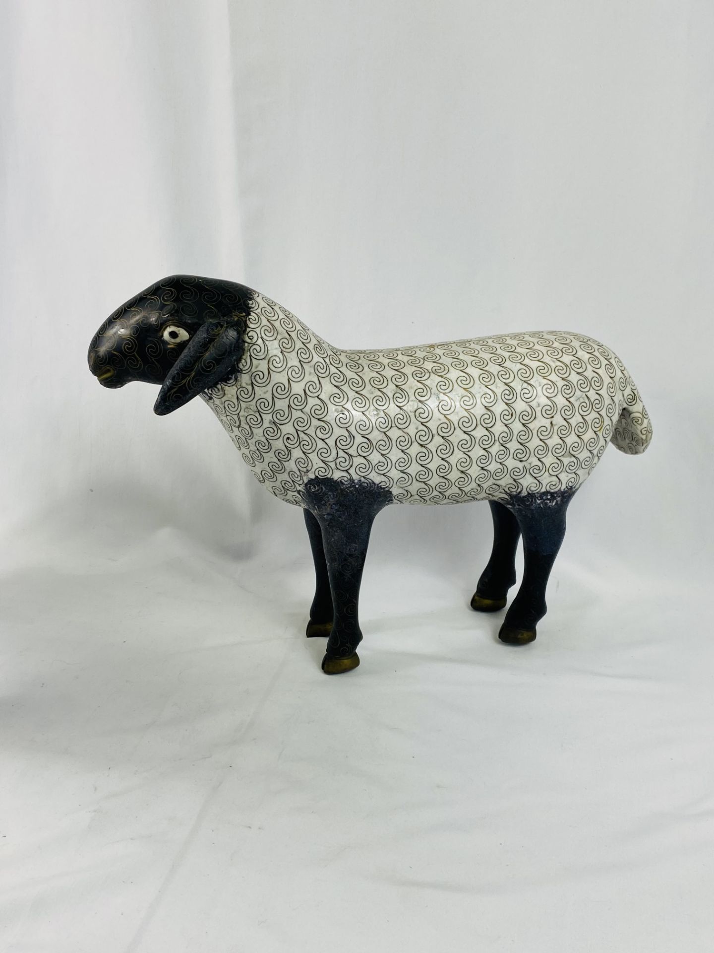 Two cloisonne sheep - Image 8 of 9