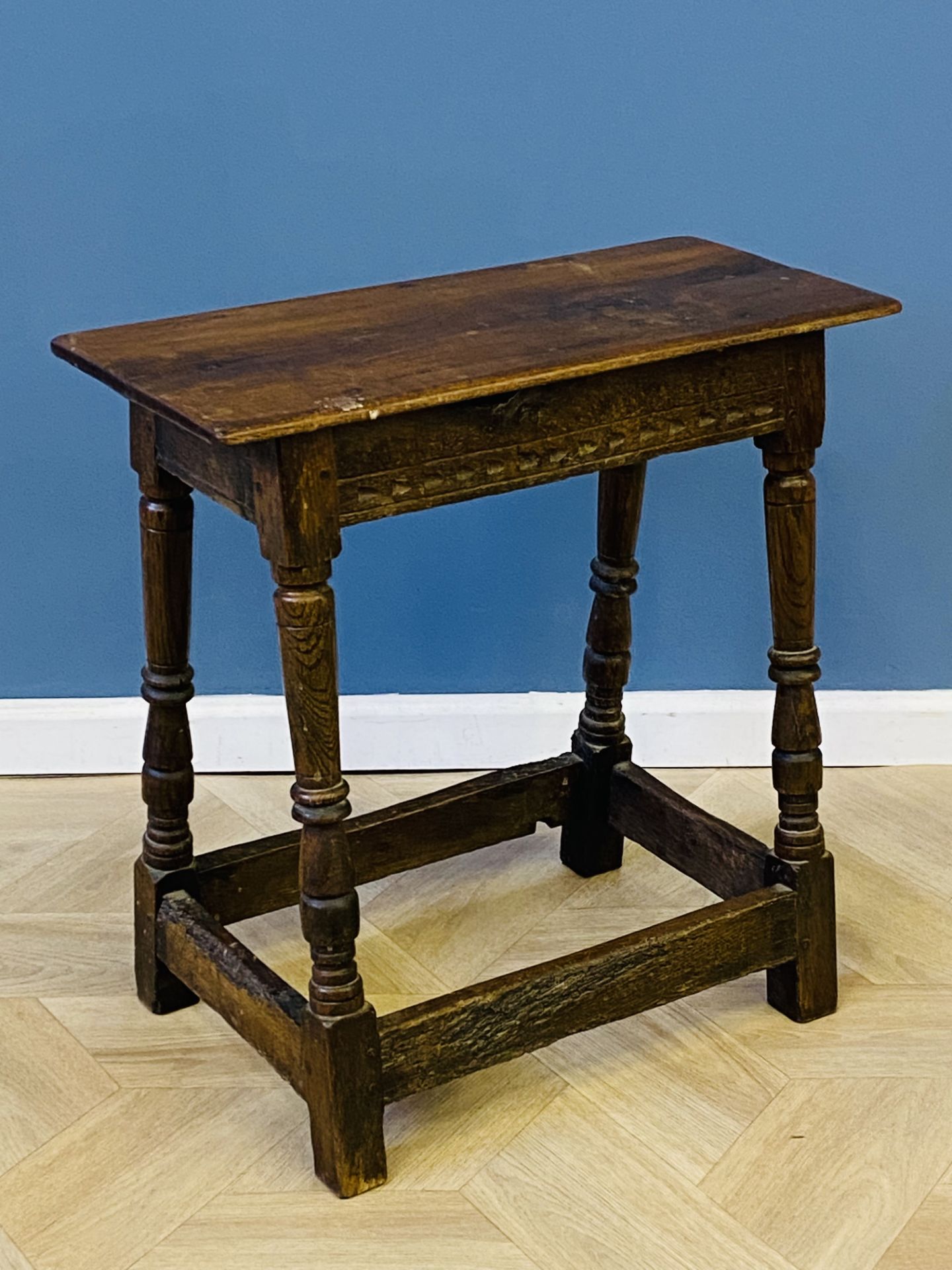 Antique oak joint stool - Bild 3 aus 6