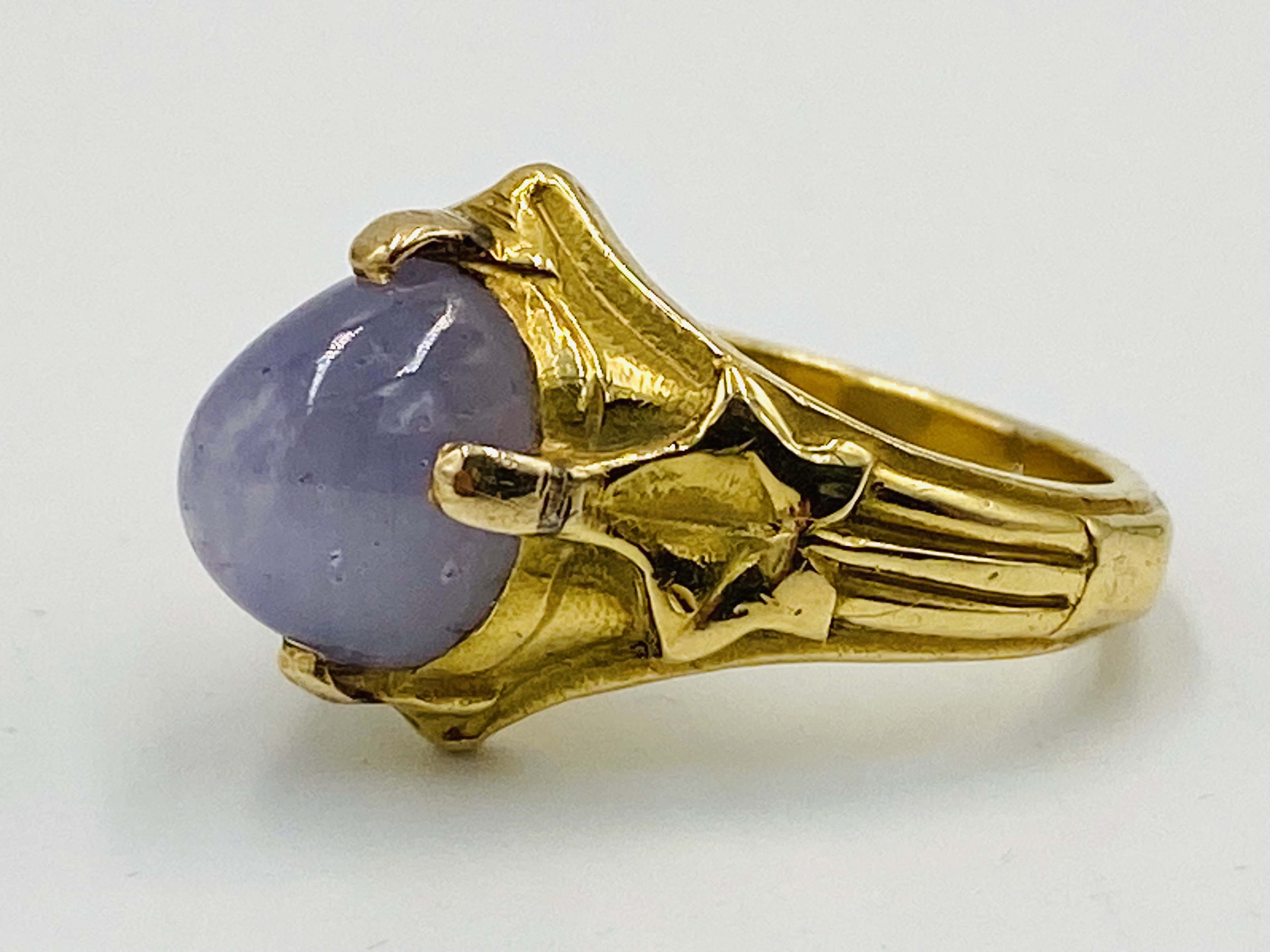 French gold star sapphire ring - Image 2 of 4