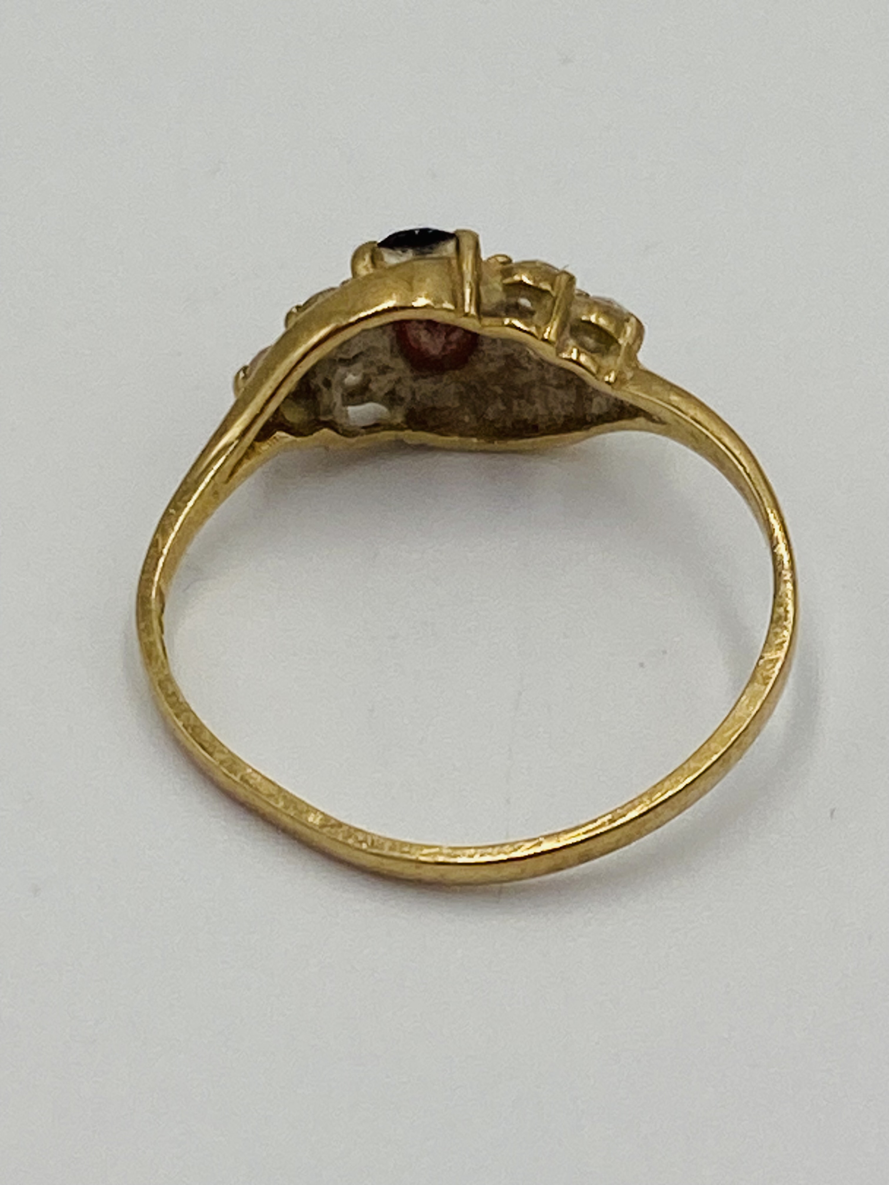 9ct gold ring set; together with yellow metal eternity ring - Image 6 of 6