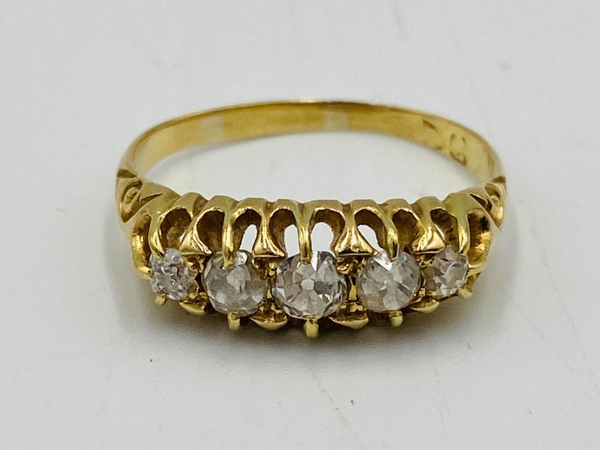 18ct gold ring set with diamonds - Bild 3 aus 4