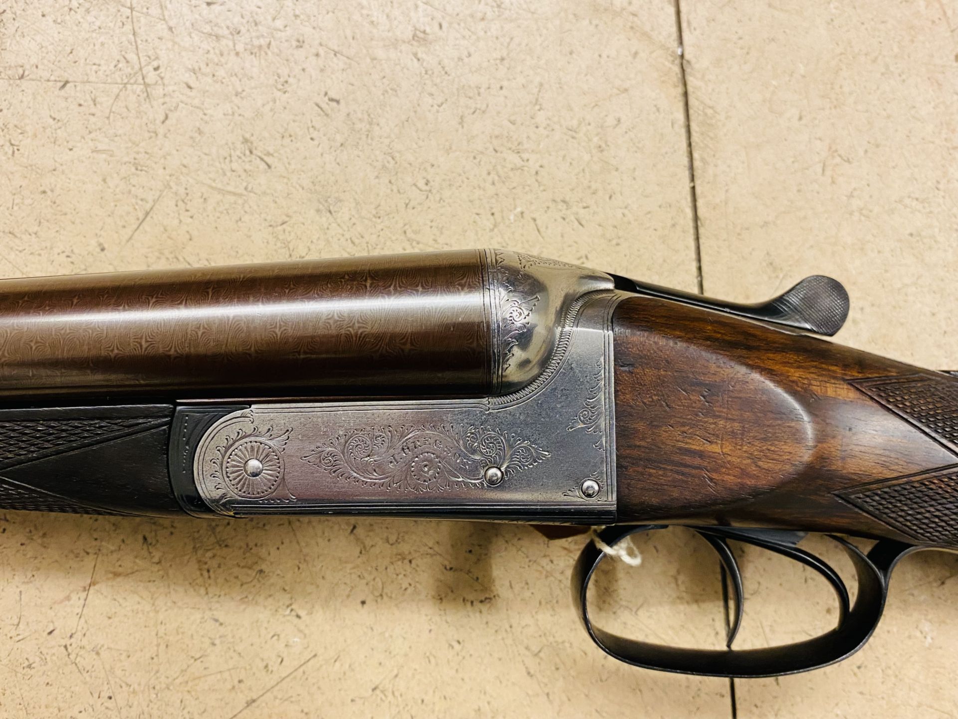 Gregson 12 bore side by side shotgun with 'Damascus' barrels. - Image 2 of 5