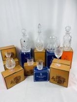 Twelve boxed items of Royal Doulton crystal