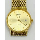 18ct gold gents Geneve quartz wristwatch