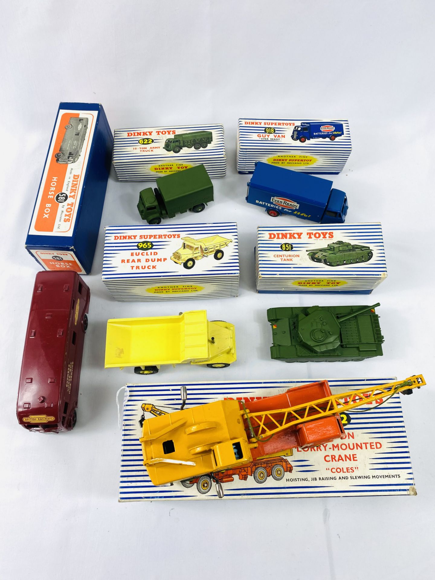 Six boxed Dinky vehicles