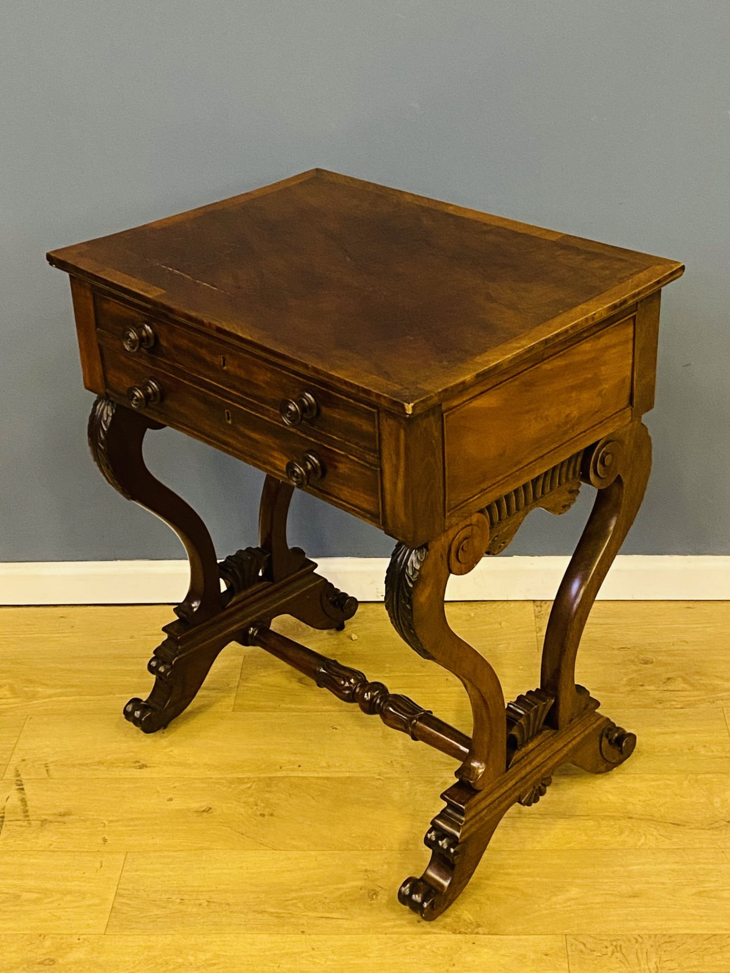 19th century two drawer work table - Image 6 of 6