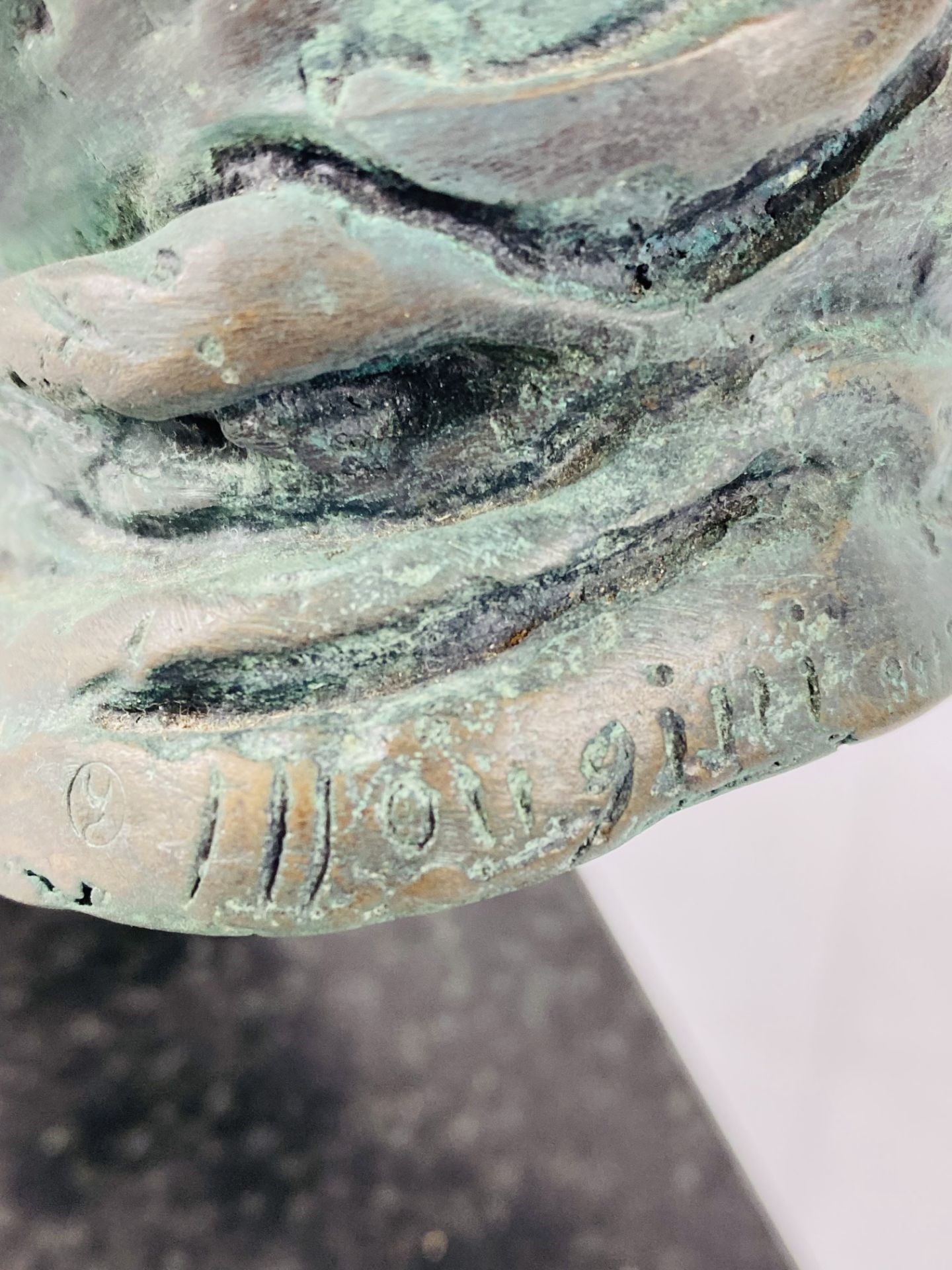 Costanzo Mongini (Italian, 1918-1981) Patinated bronze sculpture on stone base - Image 9 of 9