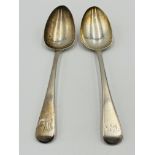 Pair of silver serving spoons