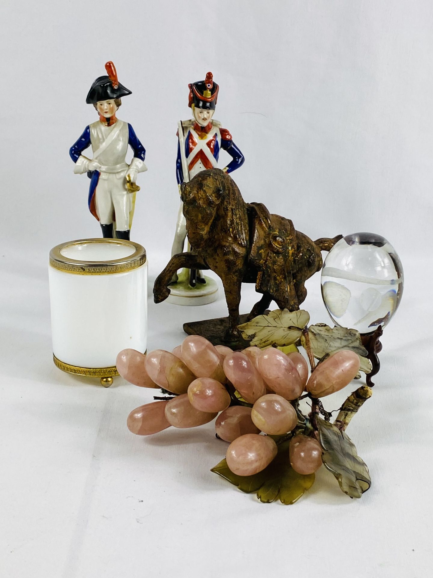 Two Continental porcelain figurines and other items - Image 2 of 4