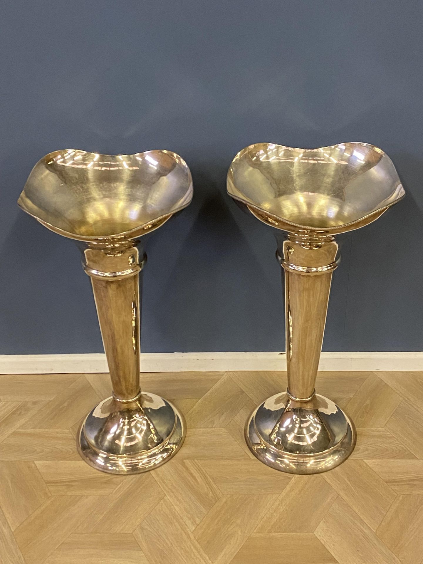 Large pair of silvered vases retailed by Thomas Goode - Image 4 of 9