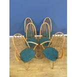 Set of six Ercol dining chairs