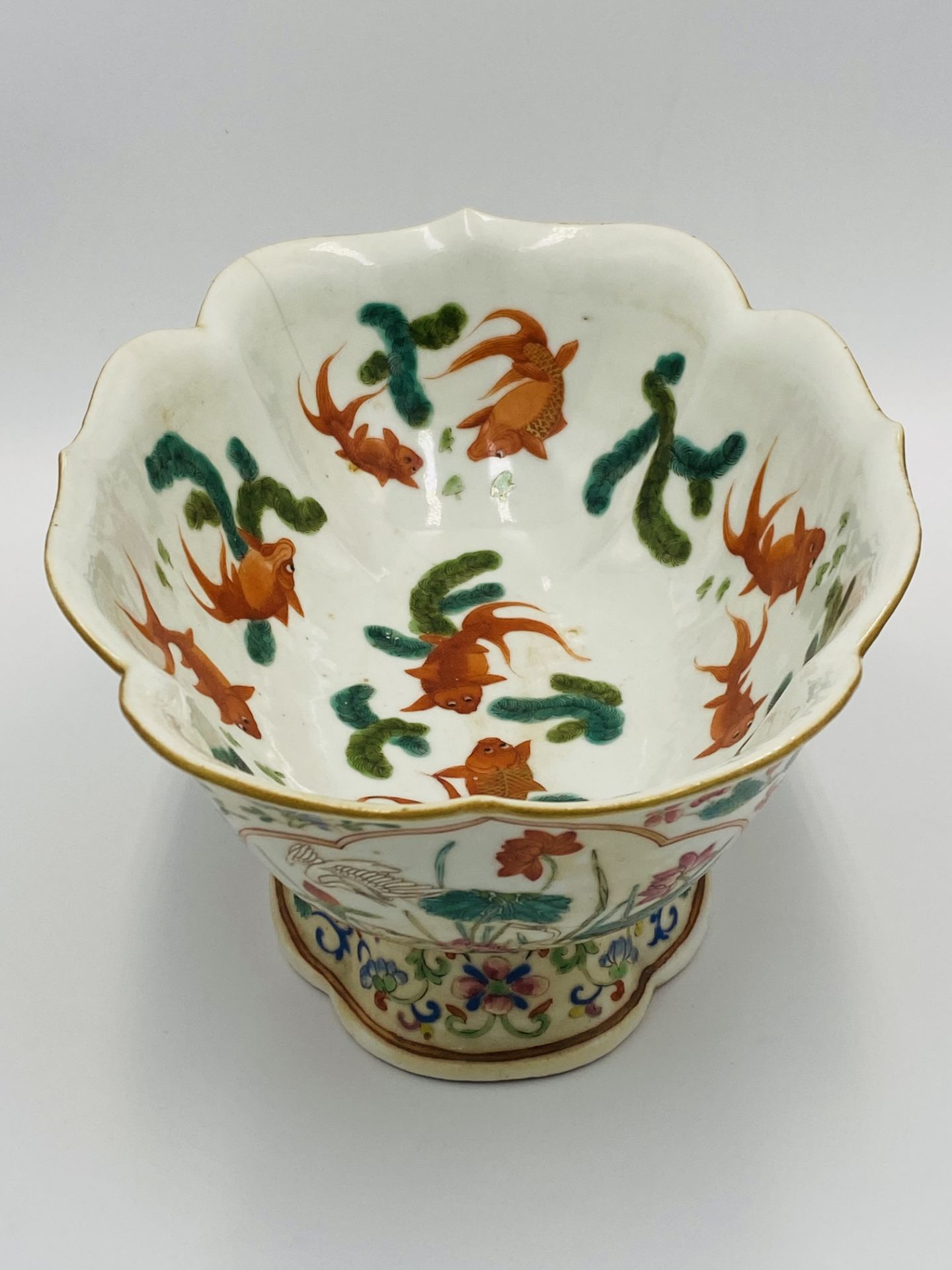 Chinese famille verte goldfish bowl - Image 5 of 7