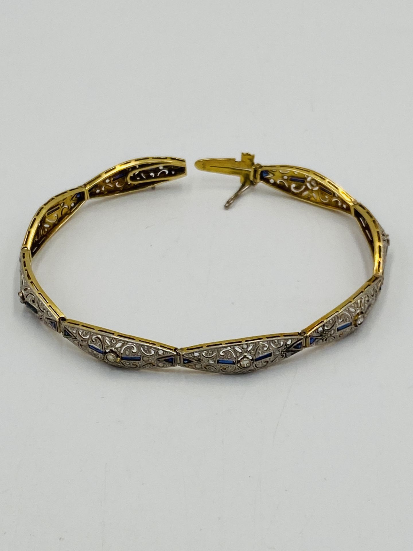 18ct gold, sapphire and diamond bracelet