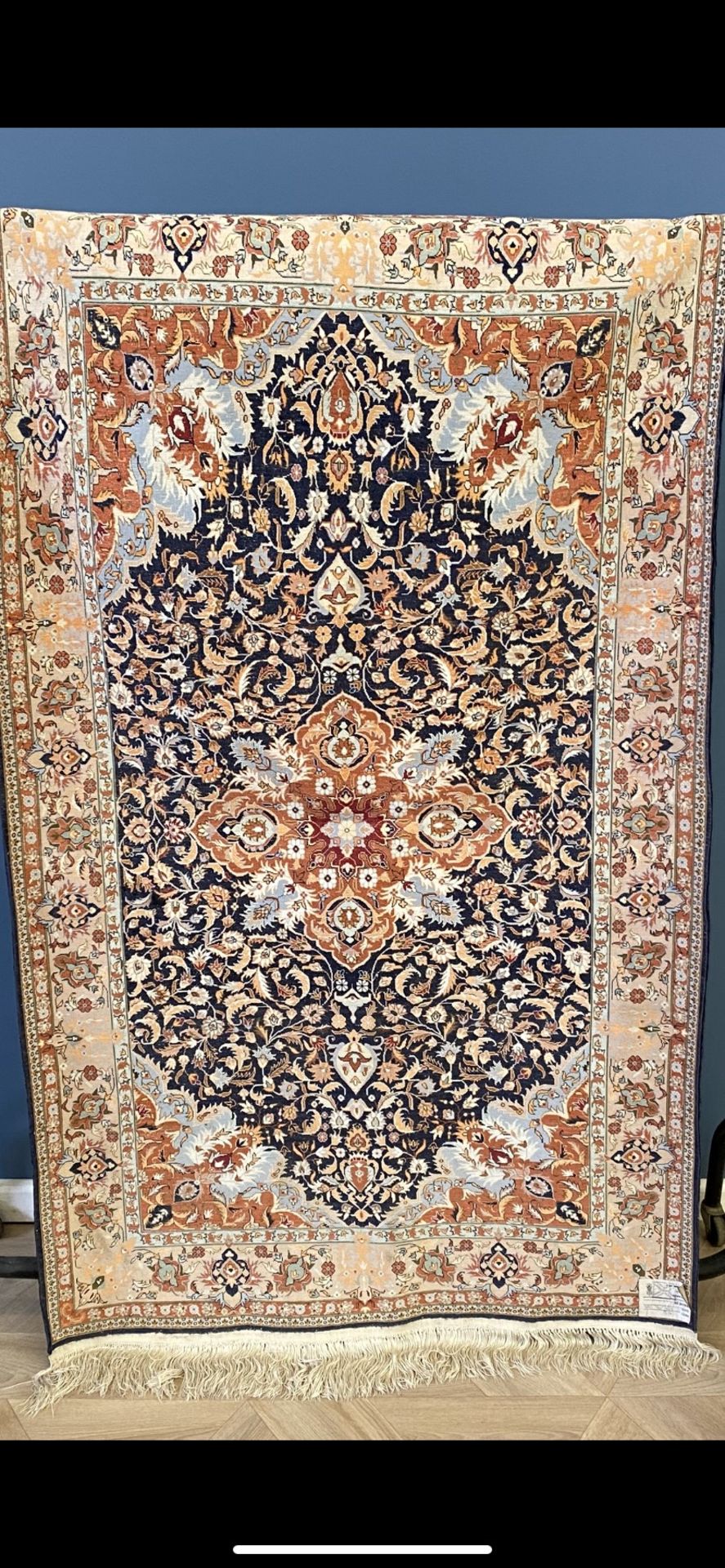 Blue ground silk rug - Image 4 of 4