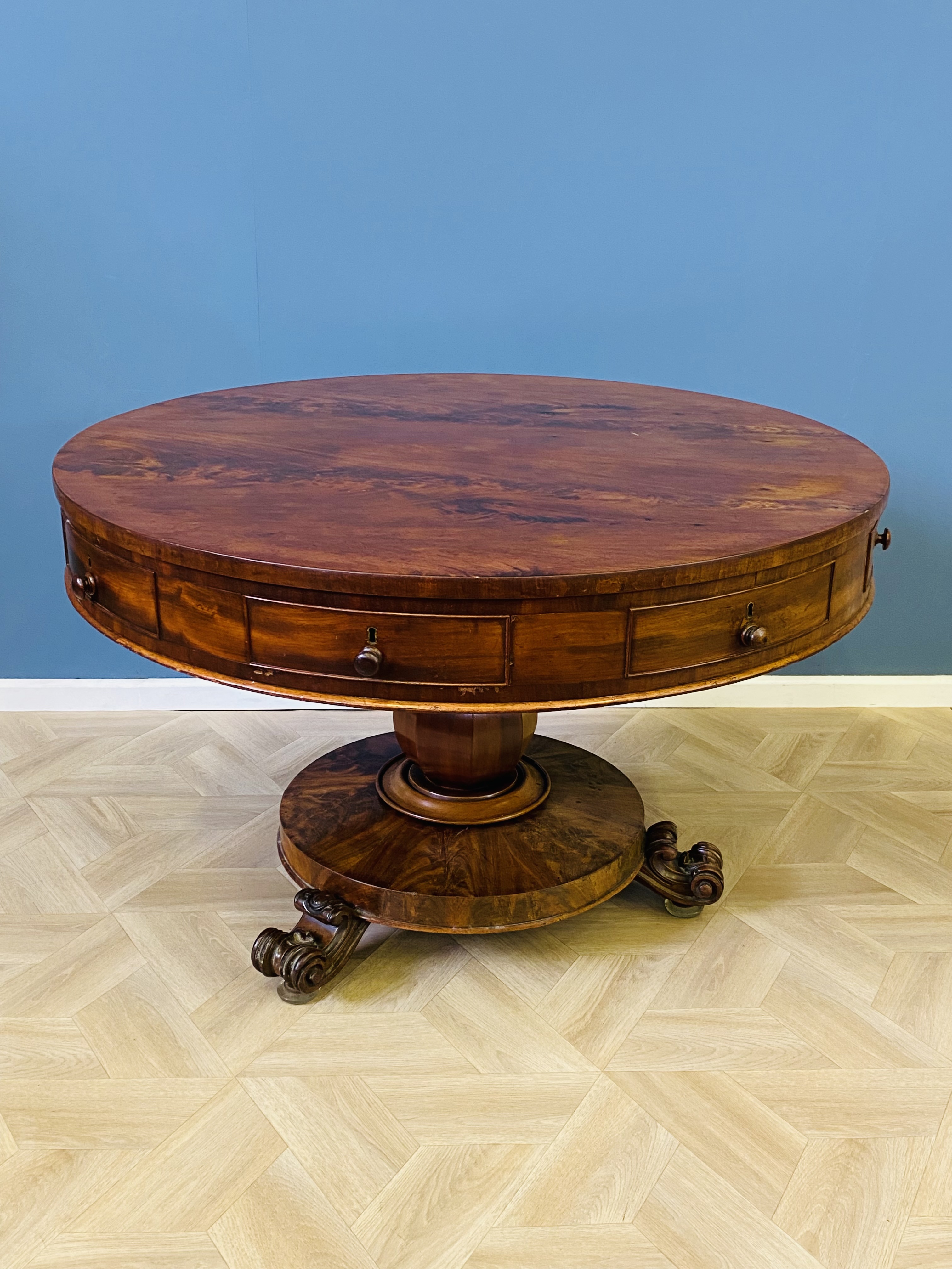 Victorian mahogany circular drum table - Image 9 of 9
