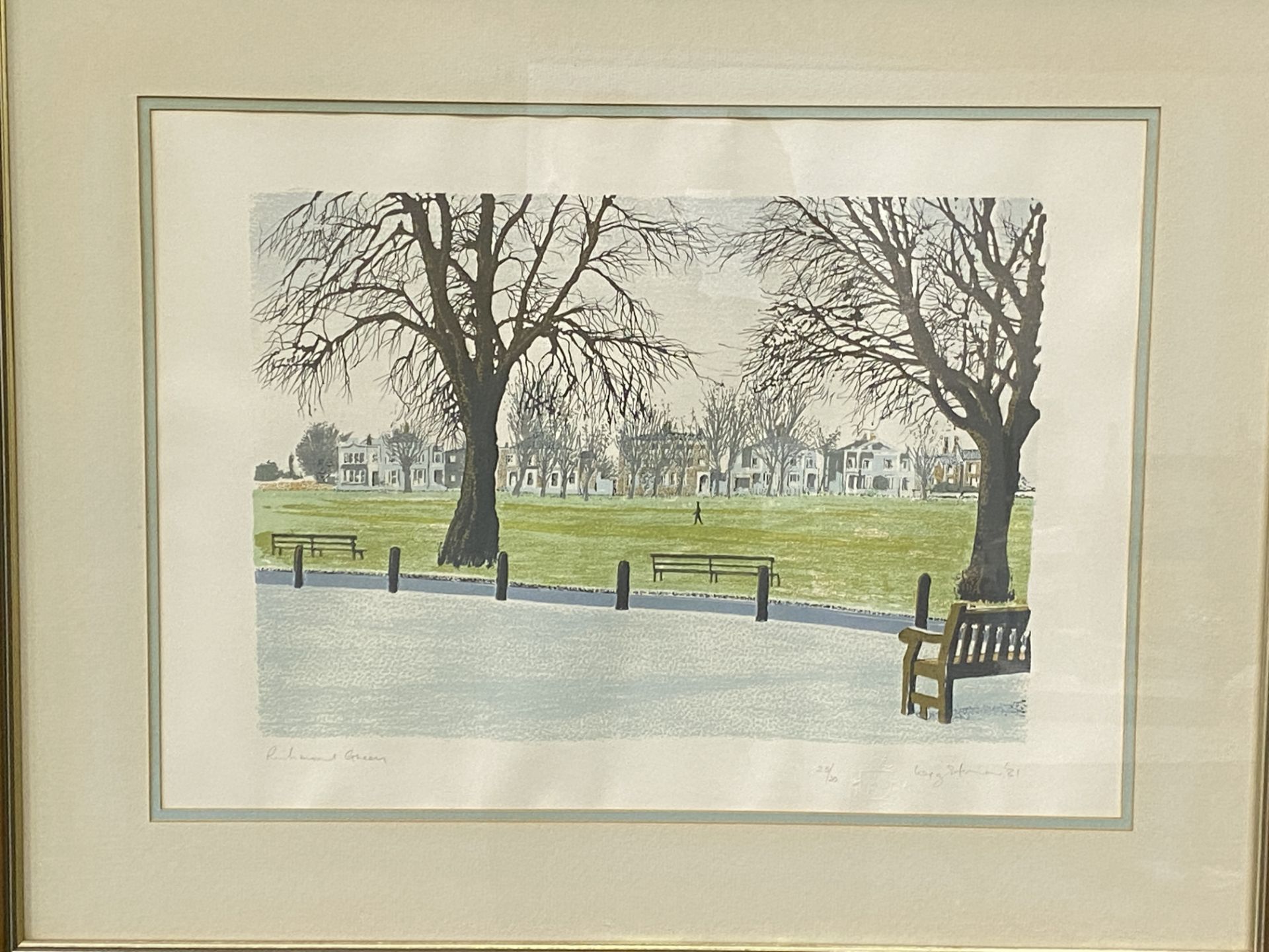 Framed and glazed limited edition print of Richmond Green - Image 5 of 5