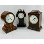 Three mahogany mantel clocks