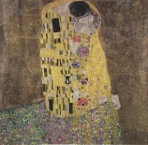 Framed and glazed print, The Kiss by Gustav Klimt
