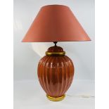 Ribbed ceramic table lamp