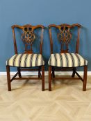 Pair of mahogany Chippendale style side chairs