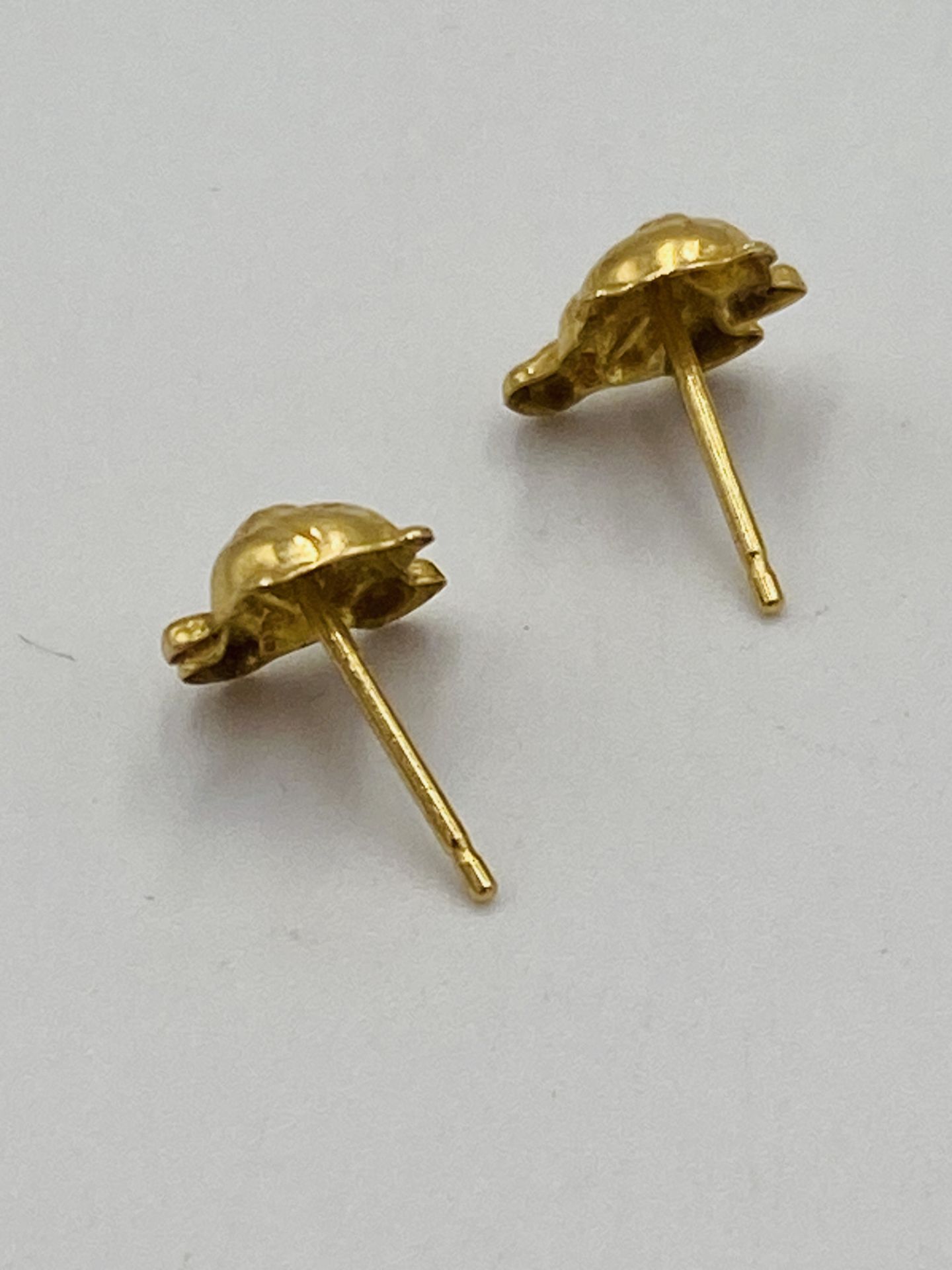 Pair of 9ct gold earrings - Bild 3 aus 3