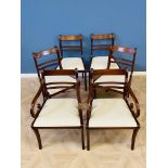 Set of six mahogany Regency style dining chairs
