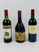 1989 Château Belfort Medoc; 1975 Chateau de Pressac; 1975 Château de la Gardine Châteauneuf du Pape.