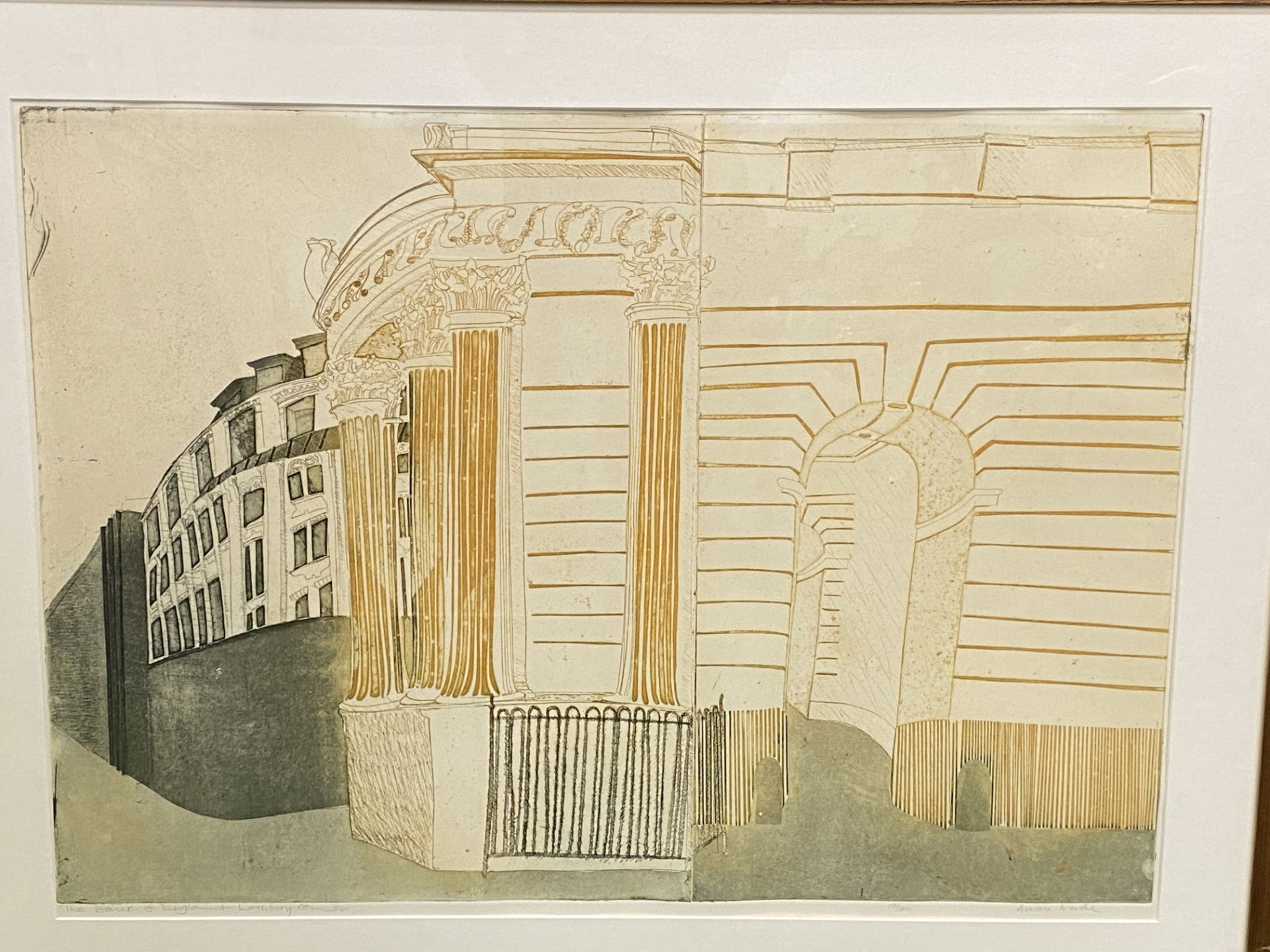 Framed and glazed limited edition print of the Bank of England by Alison Neville - Image 2 of 5