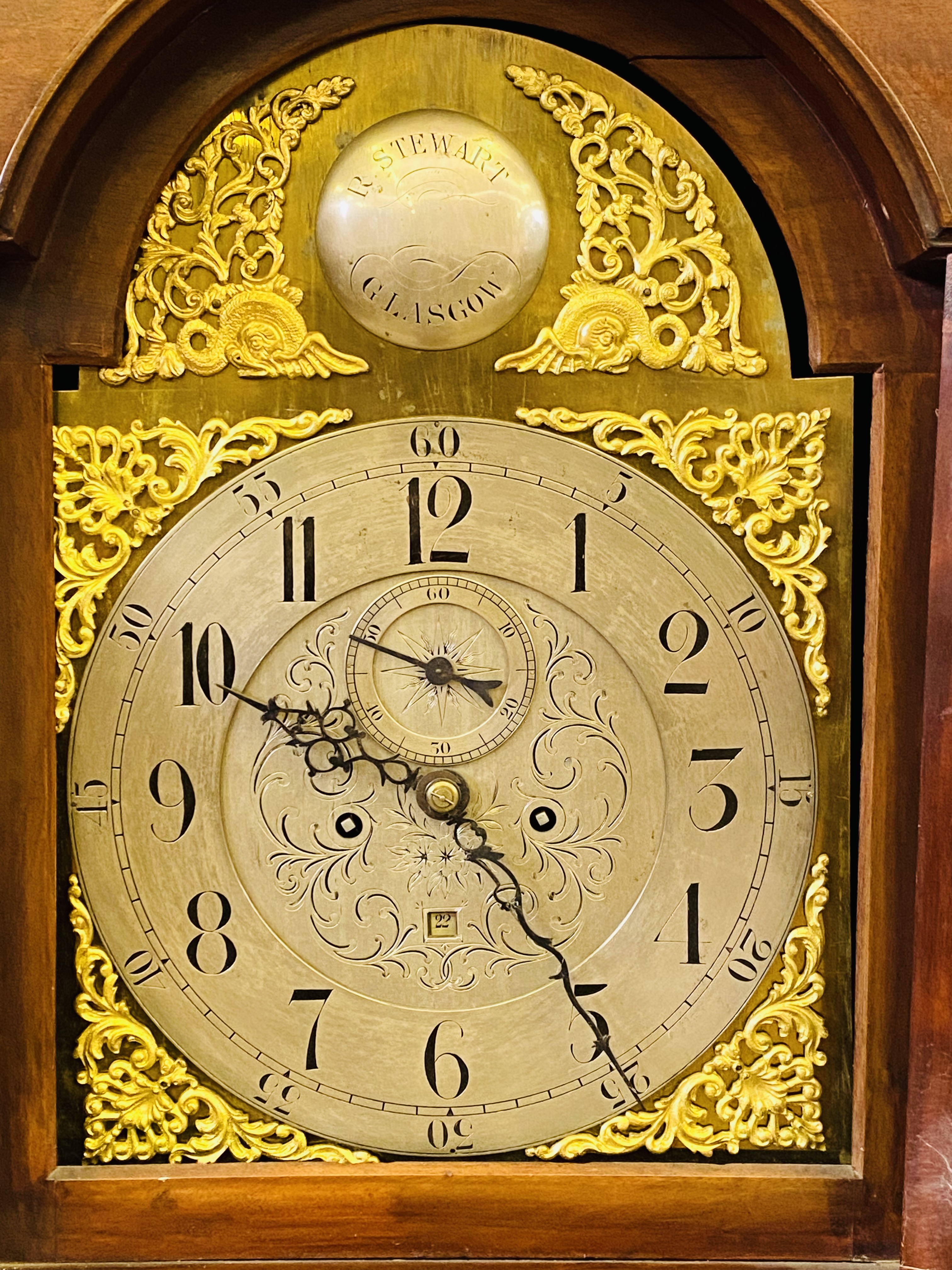 19th century mahogany longcase clock - Image 6 of 8
