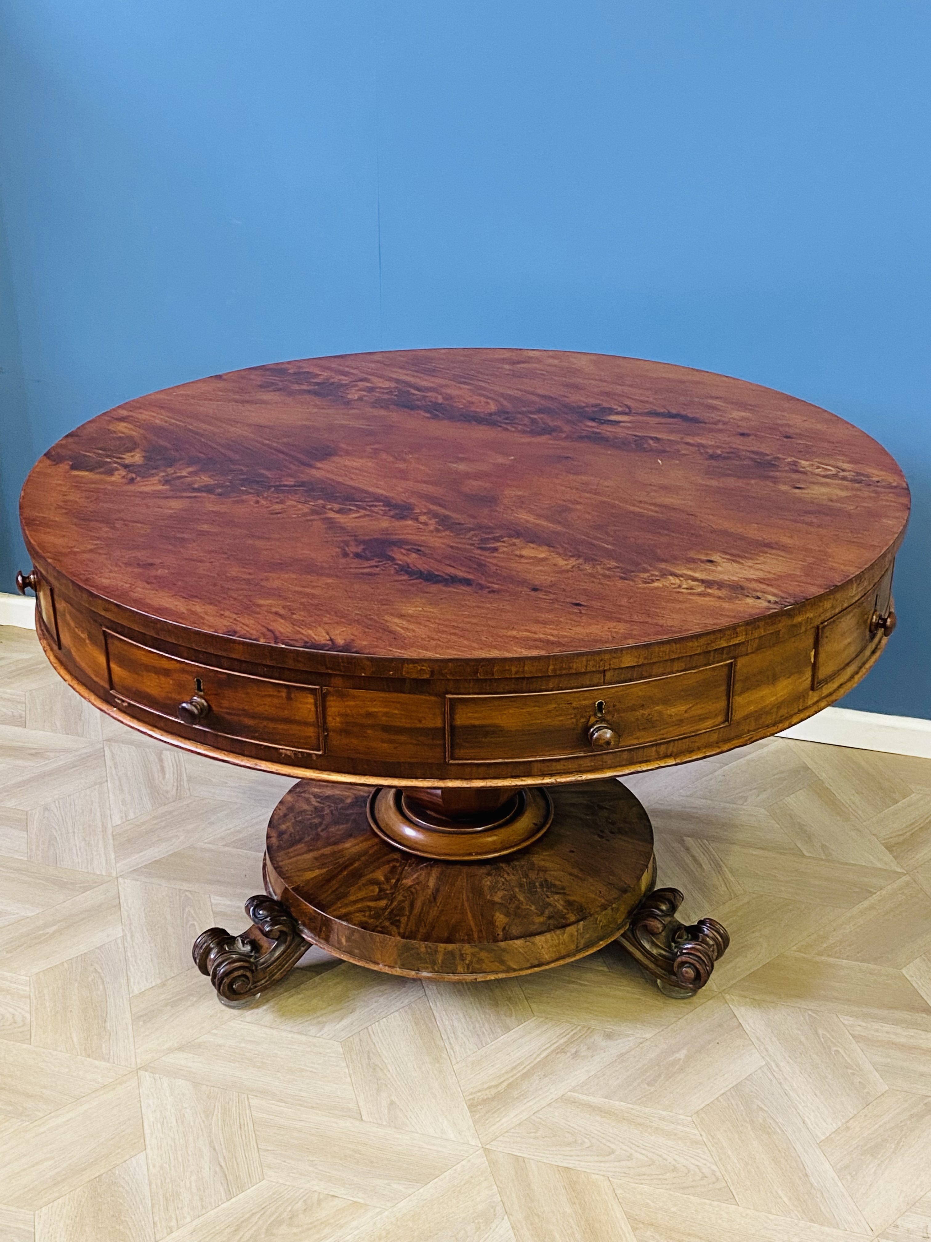 Victorian mahogany circular drum table