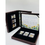 Two limited edition Beatrix Potter three stamp sets, in presentation boxes